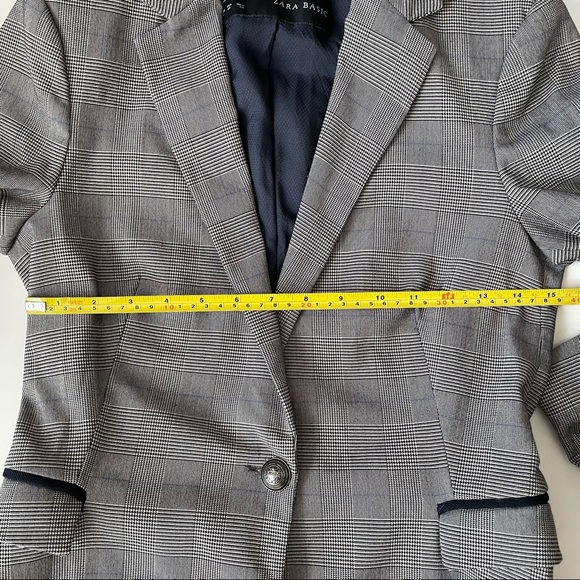 Zara Classic Fit Glen Plaid Blazer Grey - Picture 8 of 10
